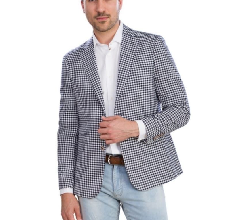 Americana de cuadros slim fit - Imagen 1