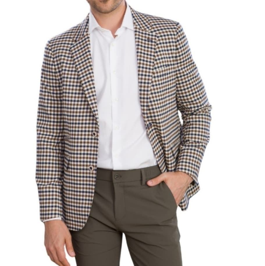 Americana de hombre de cuadros slim fit - Imagen 1