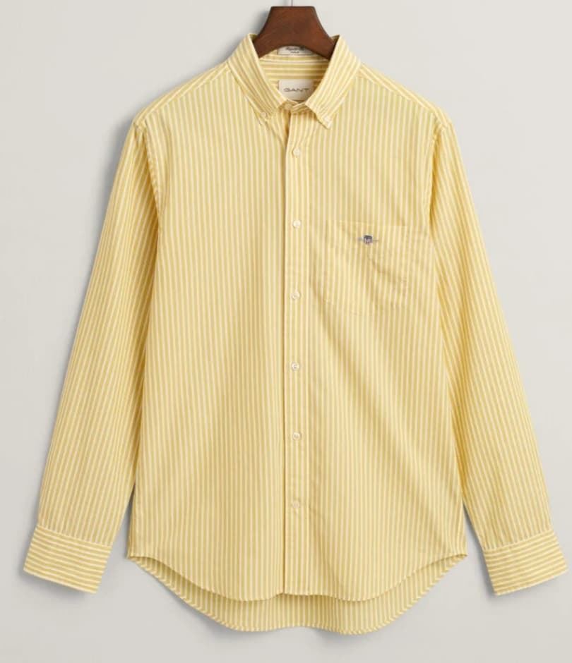 Camisa de hombre regular fit de rayas amarillas - Imagen 1