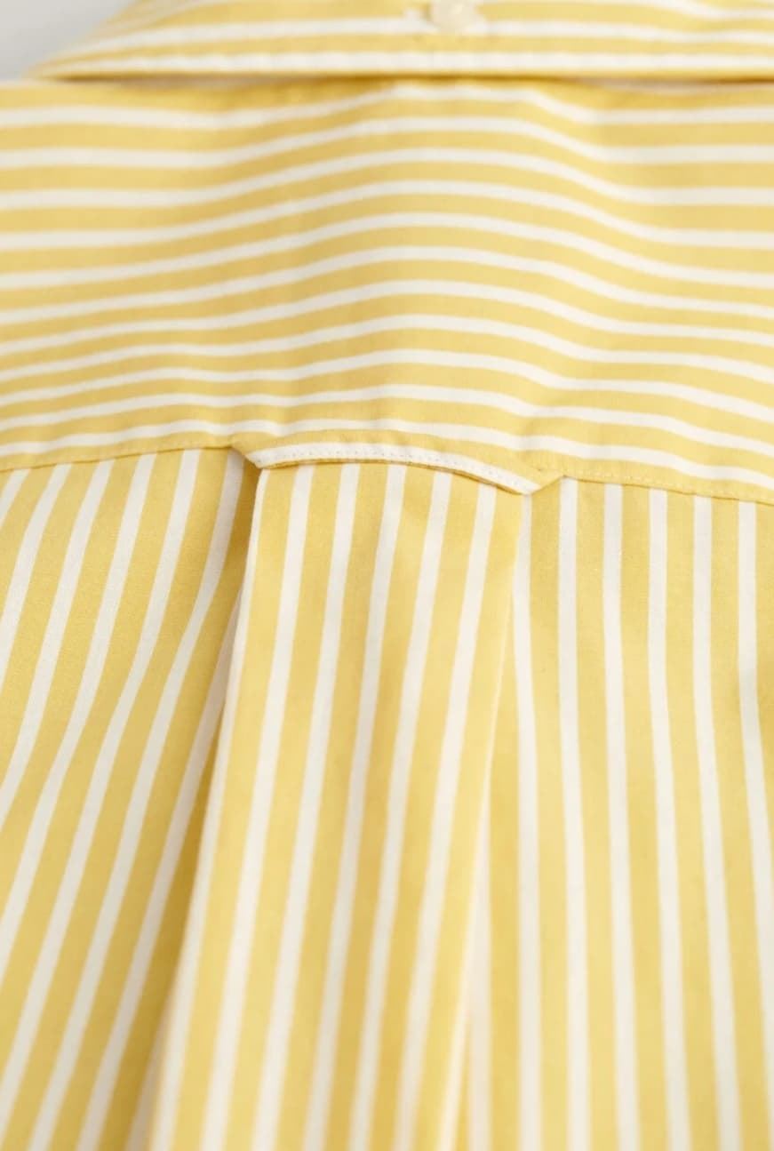 Camisa de hombre regular fit de rayas amarillas - Imagen 3