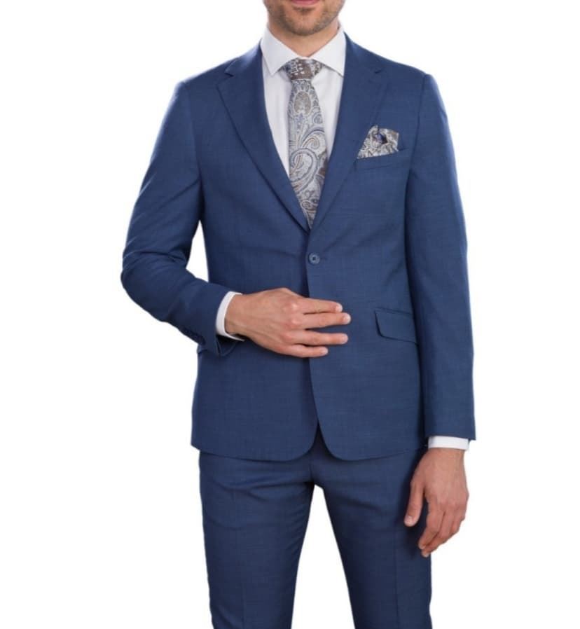 Traje de hombre azul slim fit - Imagen 1