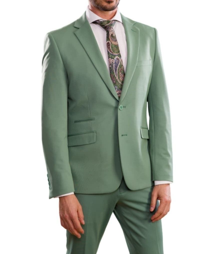 Traje de hombre verde - Imagen 1